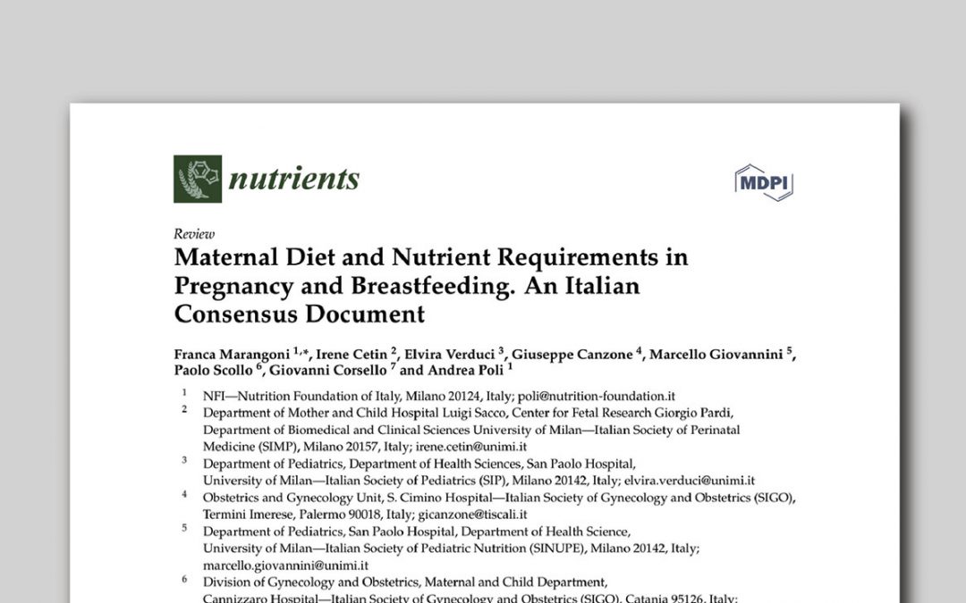 Maternal diet and nutrient requirements in pregnancy and breastfeeding. An Italian consensus document