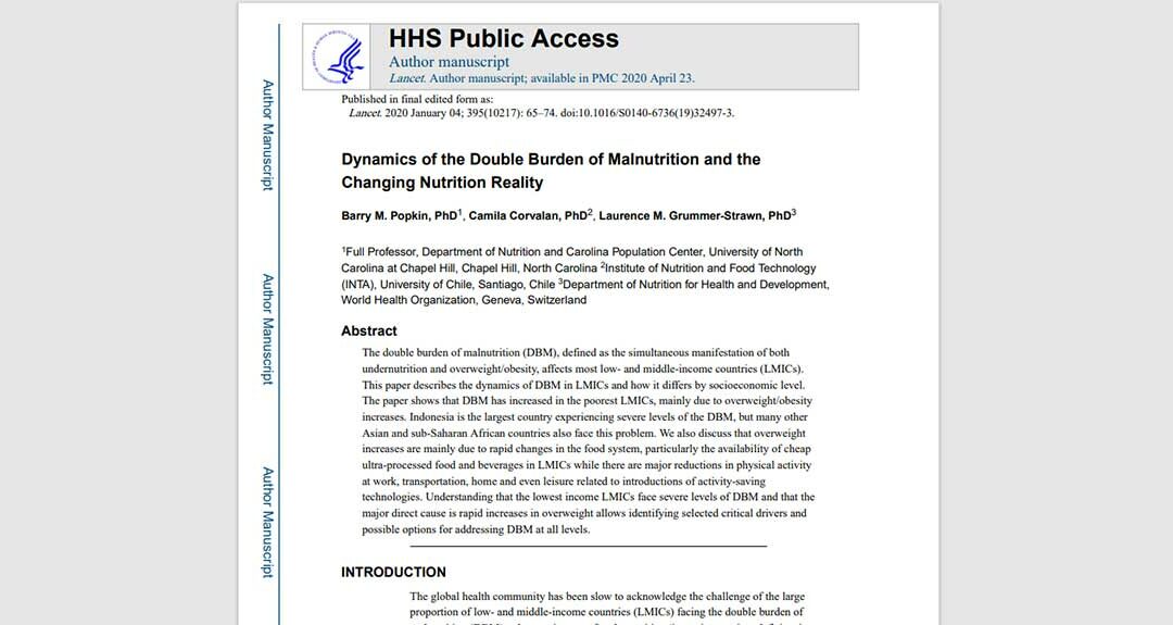 Dynamics of the double burden of malnutrition and the changing nutrition reality