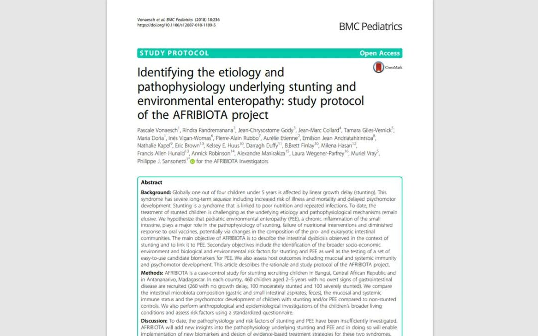 Identifying the etiology and pathophysiology underlying stunting and environmental enteropathy: study protocol of the AFRIBIOTA project