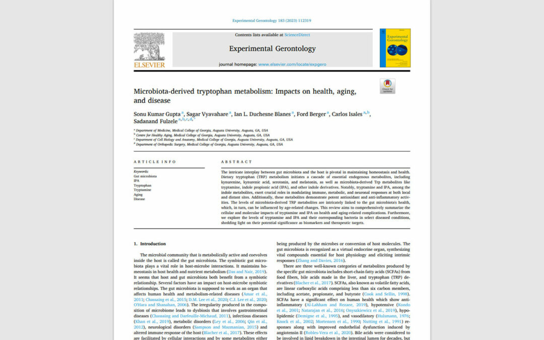 El aminoácido triptófano: indispensable para la salud de la microbiota intestinal