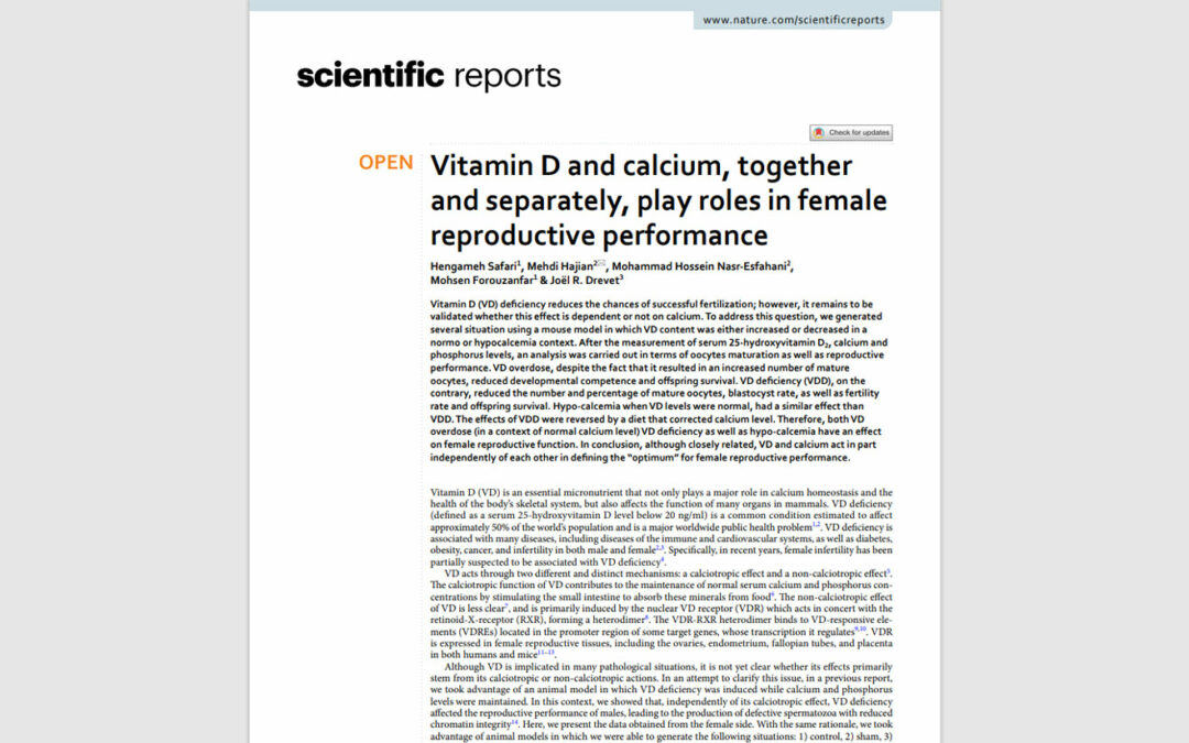 La vitamina D y el calcio: Interacción entre ambos y su efecto en la reproducción humana