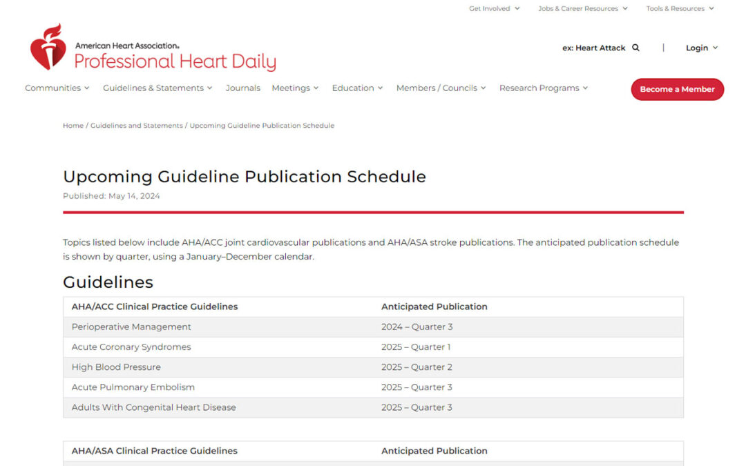 Ya conoces el portal que ofrece la Asociación Americana del Corazón a los profesionales de la salud: Es una enorme oportunidad para mantenerse actualizado día a día sobre el manejo de las enfermedades cardiovasculares